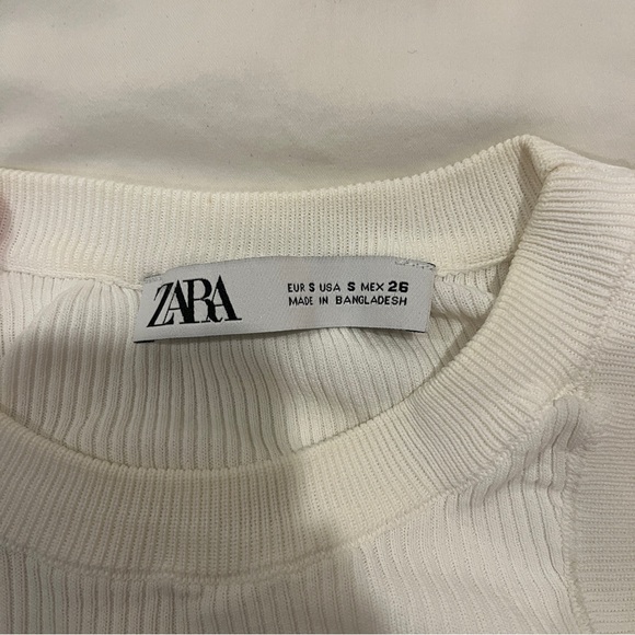 Zara Ribbed Tank Top White Women's Size Small - Picture 4 of 6